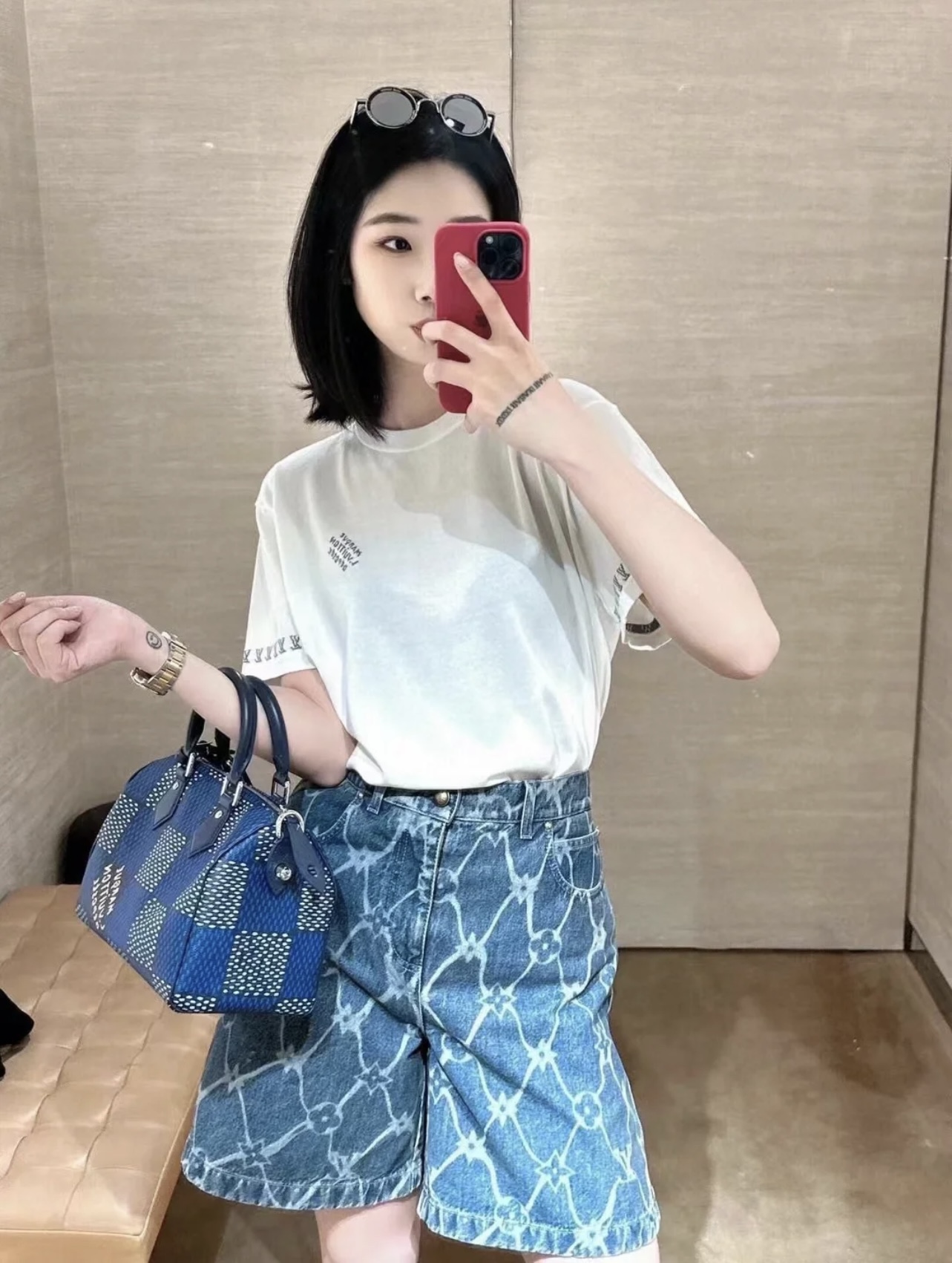 루이비통 워싱 데님 쇼츠 (해외배송)