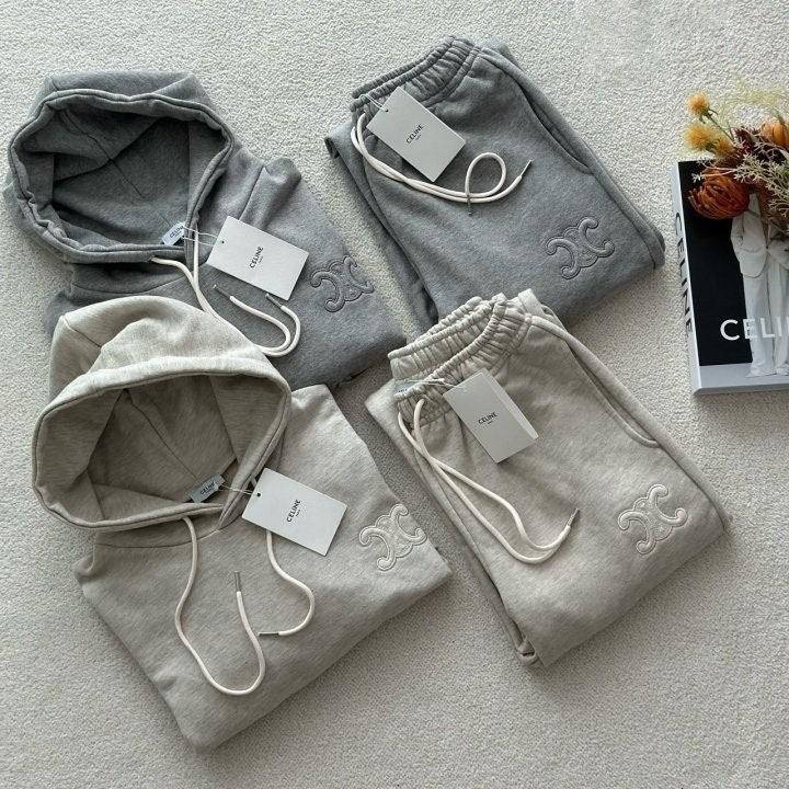 CELINE 셀린느 크롭 후드 셔츠 와일드 셋업 (국내배송)