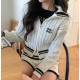 미우미우 꽈배기 배색라인 반바지 세트 (국내배송)