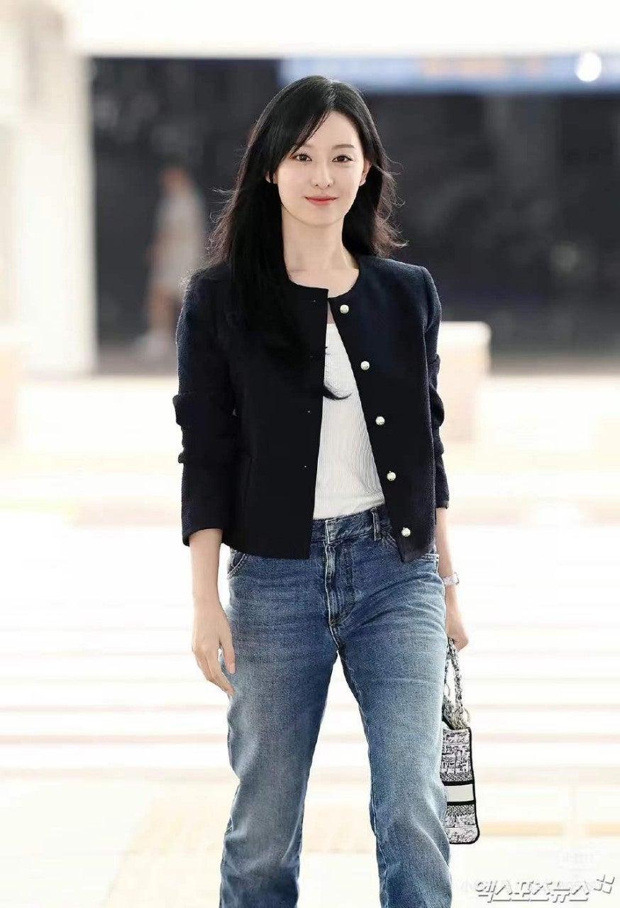 디올 여성 울캐시 부클레 크롭 자켓 (국내배송)