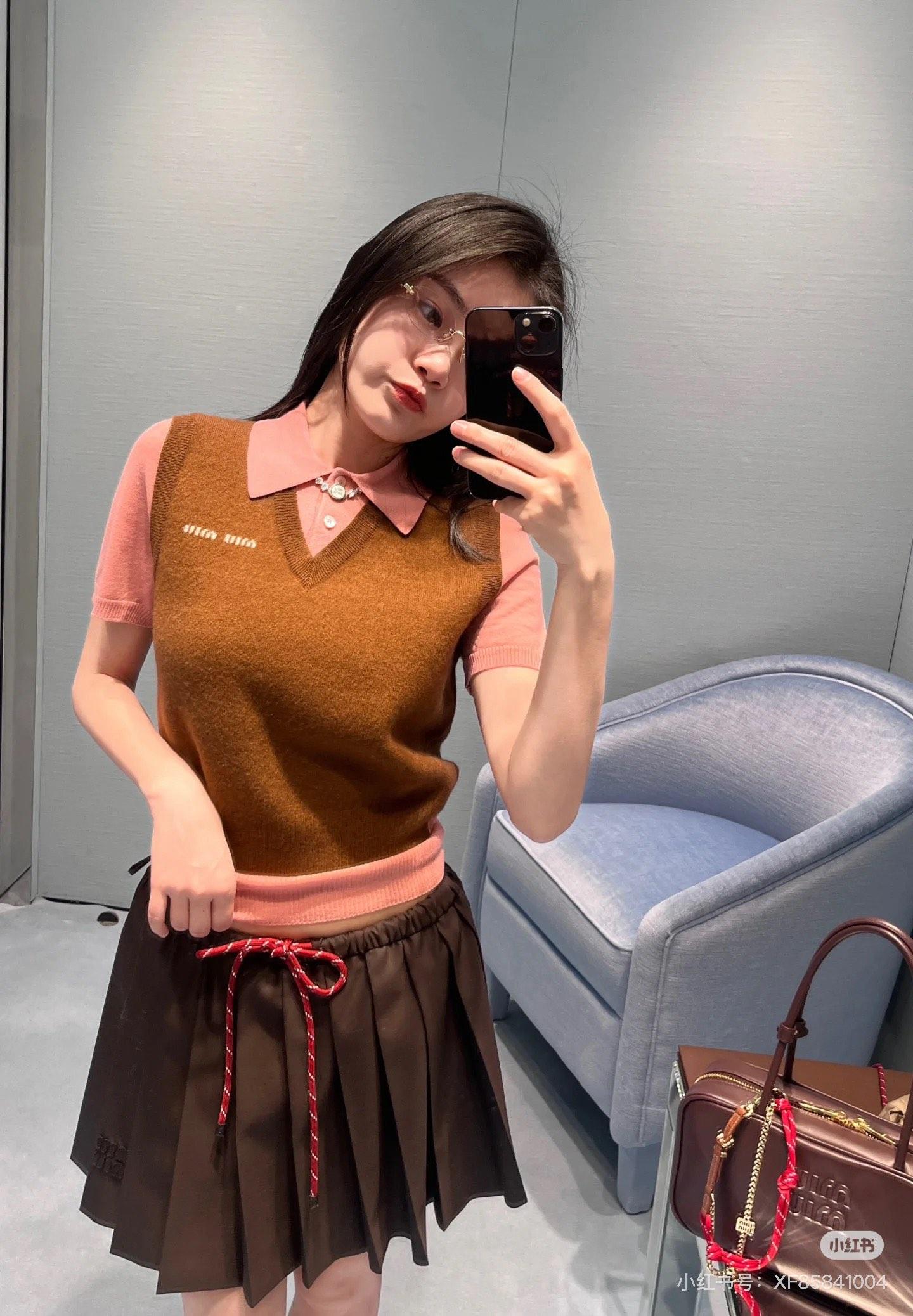 미우미우 프레피 걸 플리츠 숏 스커트 (해외배송)