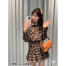 미우미우 플레드 셔츠 + 스커트 세트 (해외배송)
