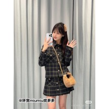 미우미우 플레드 셔츠 + 스커트 세트 (해외배송)