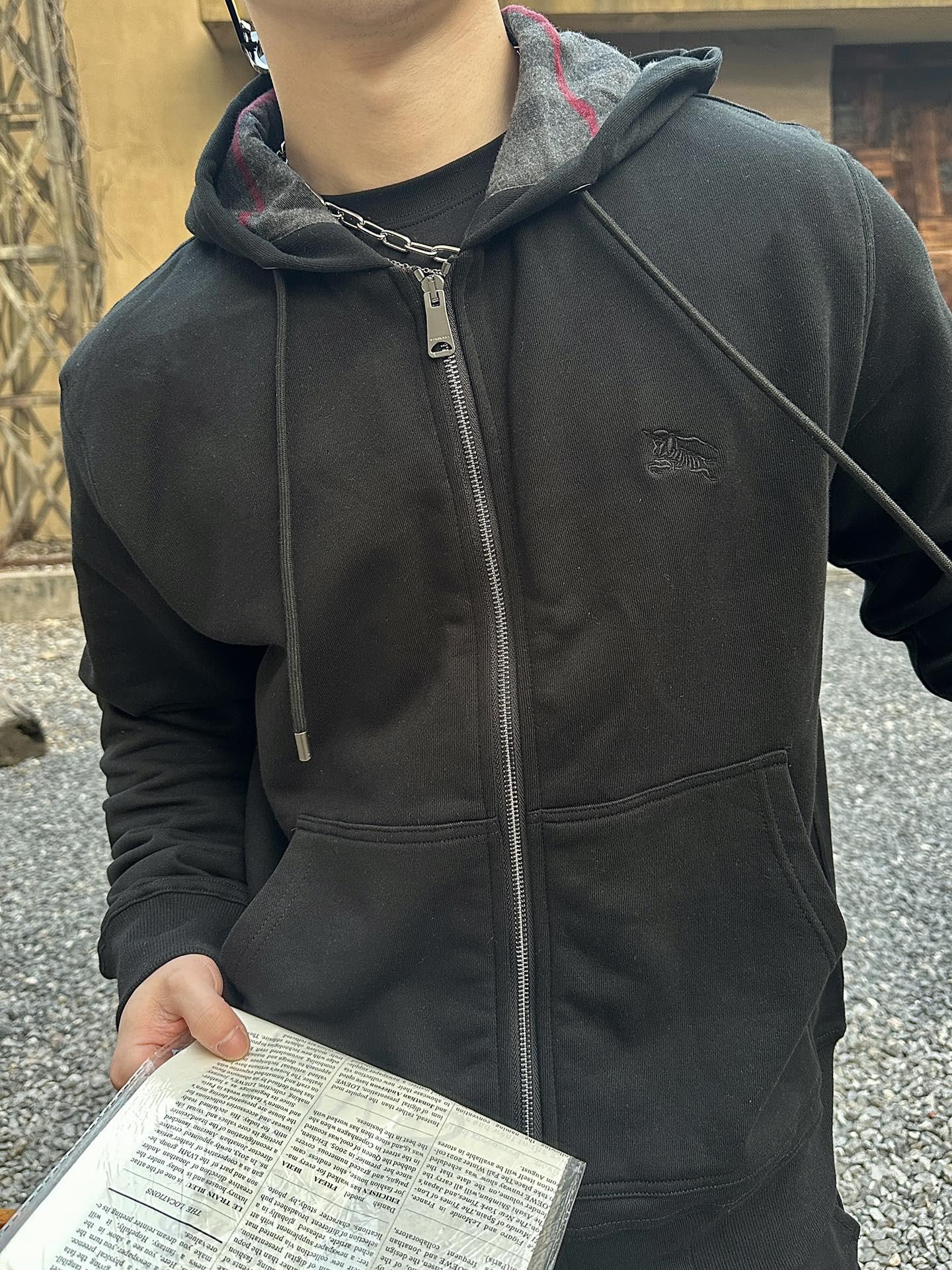 버버리 지퍼 후드 스웨트셔츠 재킷 (해외배송)