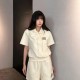 미우미우 와펜 자수로고 후드 반바지 세트 (국내배송)