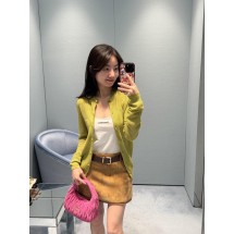 미우미우 25Ss 신상품 봄 여름 텐더 핑크 다이아몬드 홀로우 니트 카디건 (해외배송)