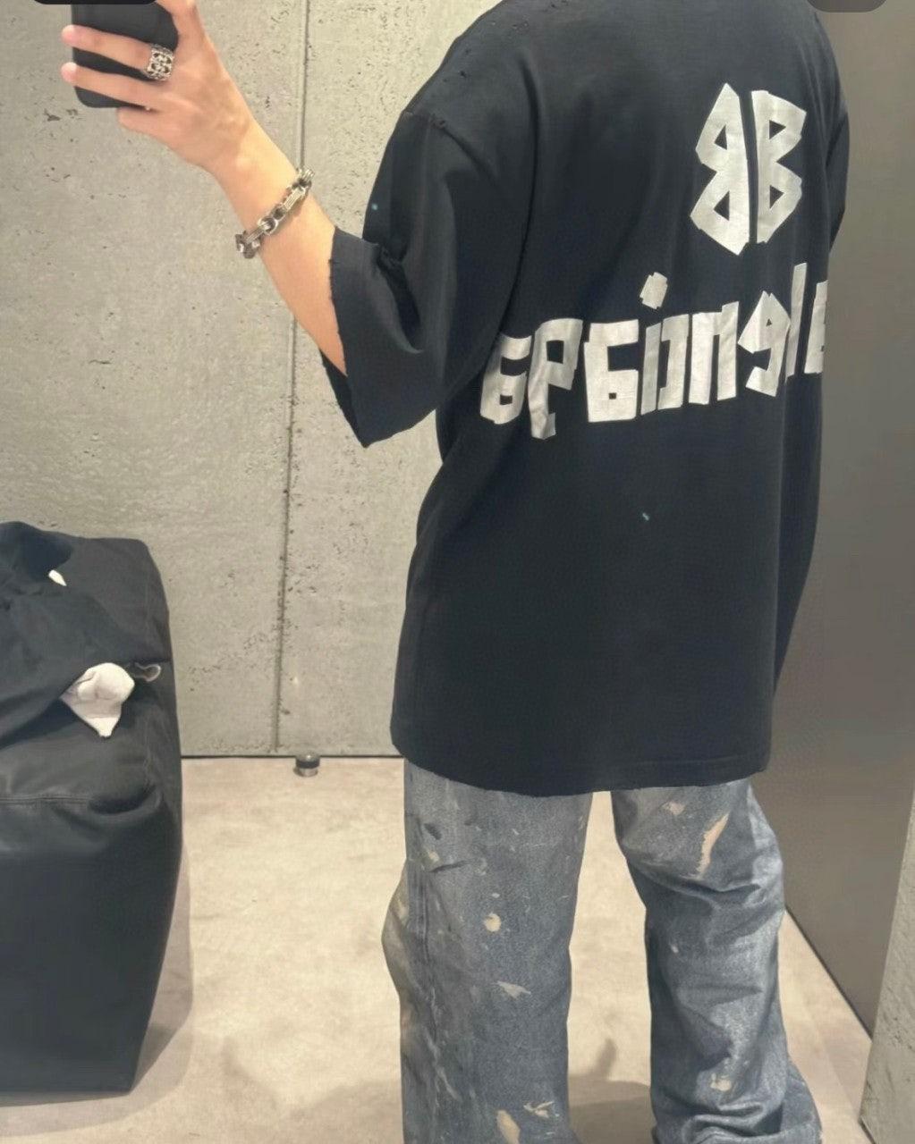 발렌시아가 파리 패밀리 마스킹 테이프 반팔 티셔츠 (해외배송)
