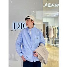 디올 공동 브랜드 자수 스트라이프 셔츠 (해외배송)
