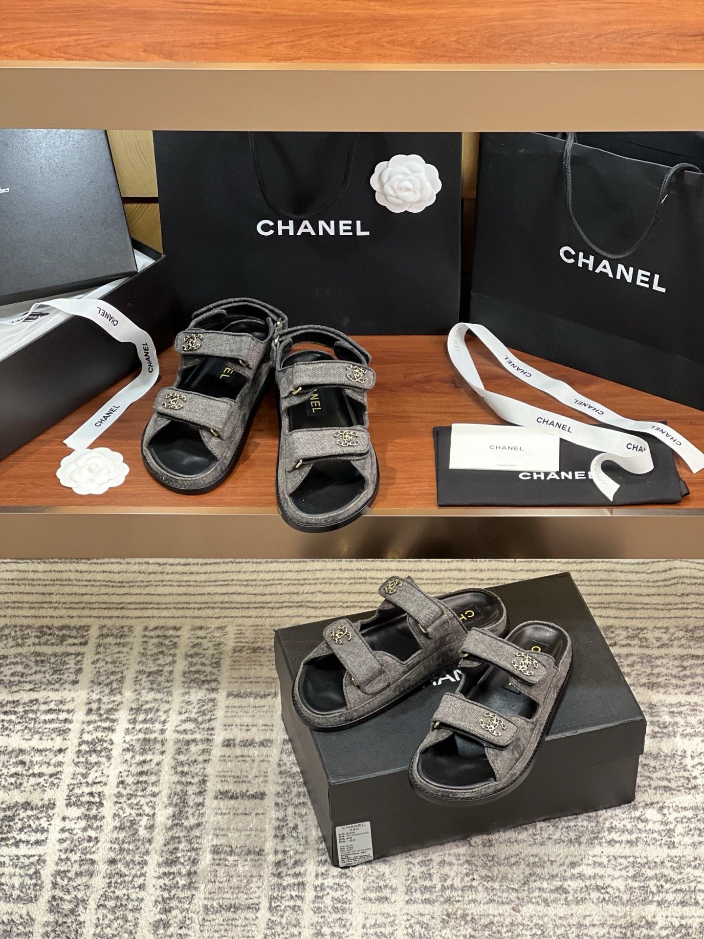 샤넬 벨크로 샌들 슬리퍼 (해외배송)