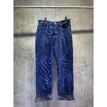 루이비통 SS25 레이저컷 자카드 블루 데님 팬츠 (해외배송)