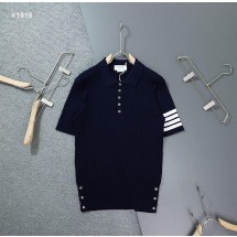 톰브라운 사선 케이블 카라 반팔 니트 (국내배송)