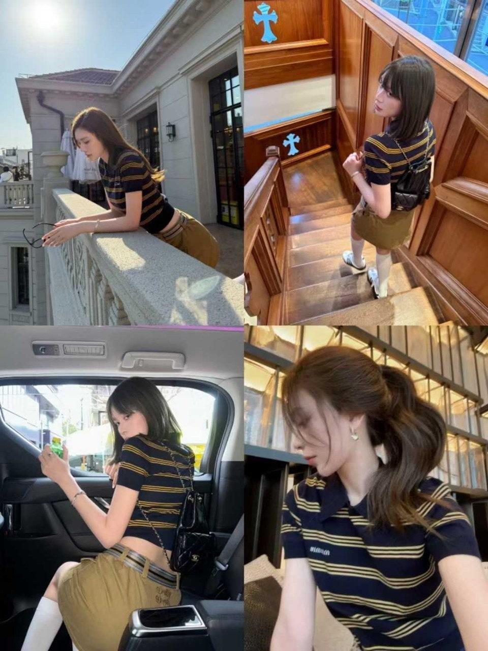미우미우 신상 단가라 로고 포인트 쿨니트카라티 (국내배송)