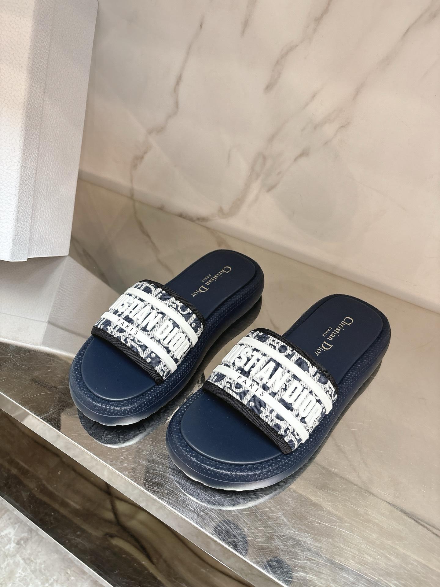 디올 자수 레터링 슬리퍼 (해외배송)