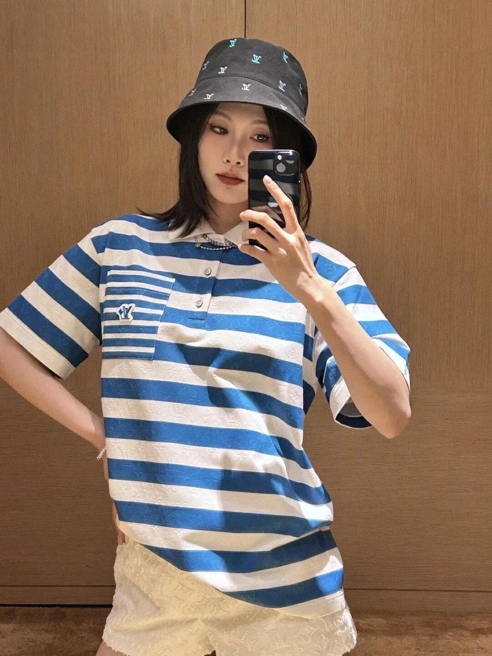 루이비통 모노그램 자카드 콘트라스트 스트라이프 폴로 (해외배송)