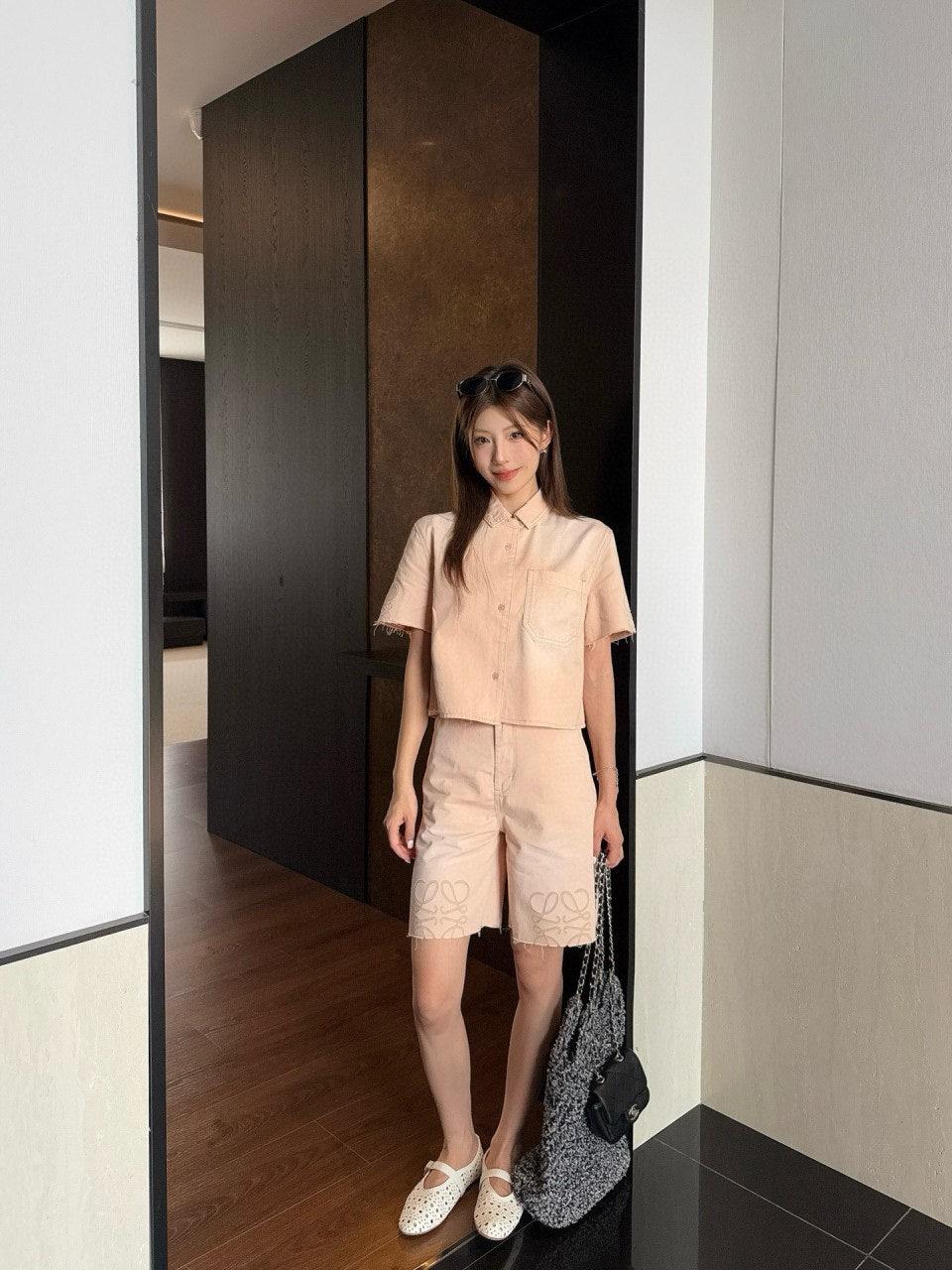 로에베 25SS 코튼 컷아웃 로고 반바지 (정품급 해외배송)
