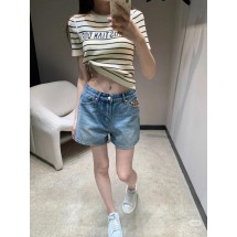 루이비통 LV 자수 데님 반바지 (해외배송)