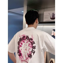 크롬하츠 불꽃 프린트 라운드넥 반팔 (해외배송)