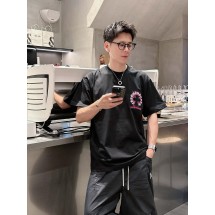 크롬하츠 불꽃 프린트 라운드넥 반팔 (해외배송)