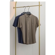 프라다 남성 와플 스트라이프 카라 셔츠 (국내배송)