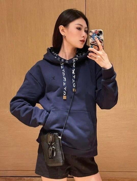 루이비통 다이아몬드 플라워 로프 프린트 후드 긴팔 (해외배송)