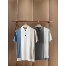 로로피아나 신상 세로배색포인트 자수로고 쿨니트 카라 (국내배송)