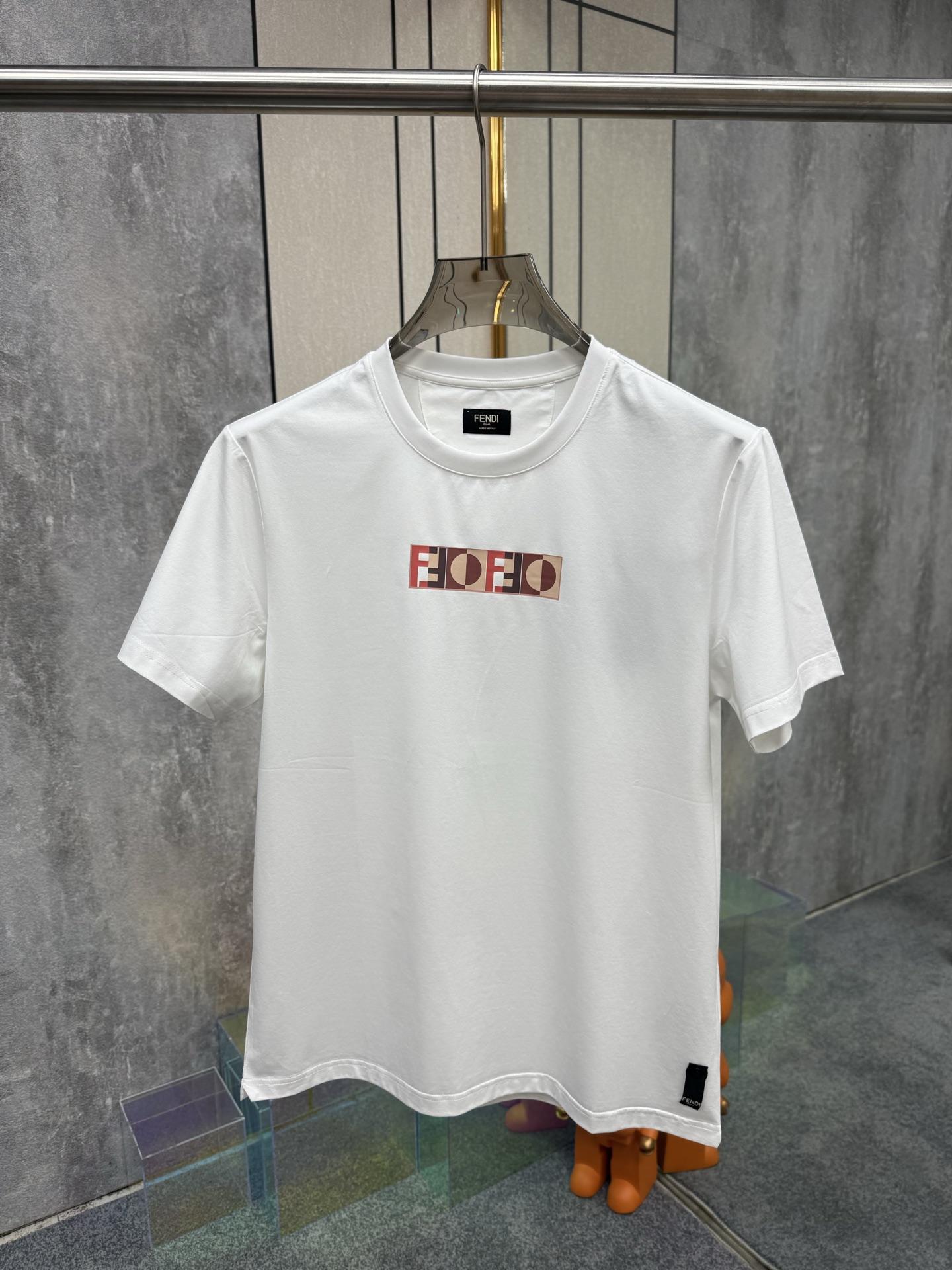 펜디 더블 F 레터링 프린트 반팔 (해외배송)