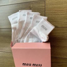 미우미우 실버 라벨 여성용 코튼 양말 5종 세트 (해외배송)
