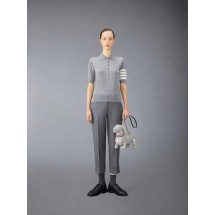톰브라운 THOM BROWNE 여성 울 4-바 릴랙스드 폴로 반팔 (국내배송)