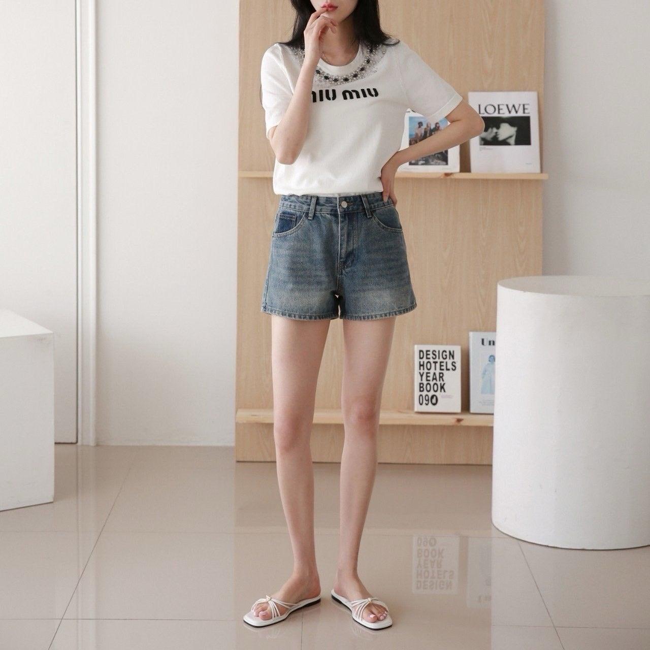메종마르지엘라 포켓4 스티치 데님 쇼츠 (국내배송)