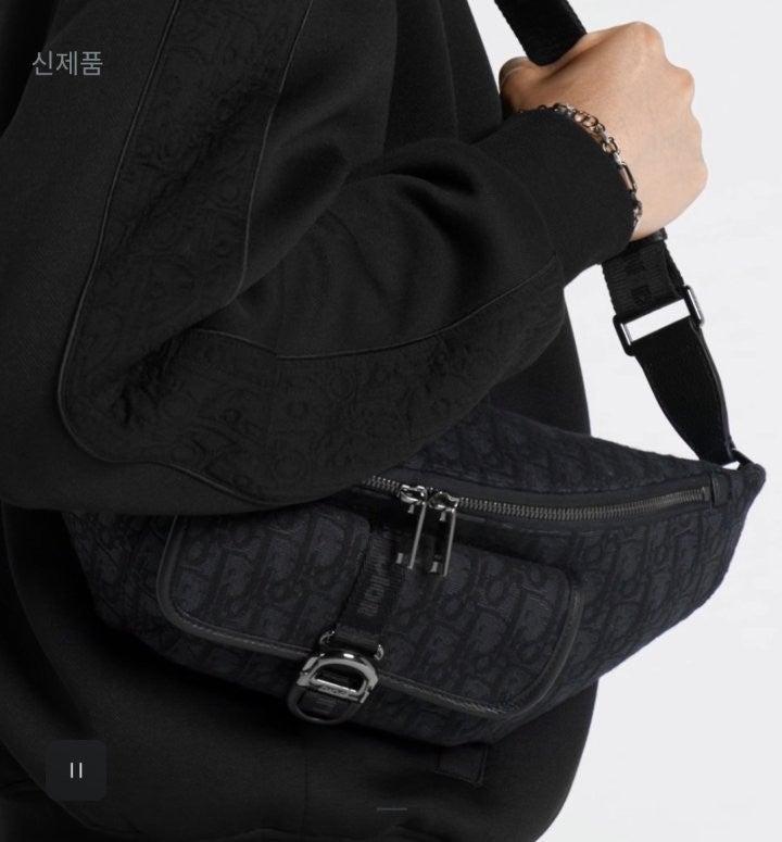 디올 벨트백 블랙 Di0r Oblique 자카드 (국내배송)