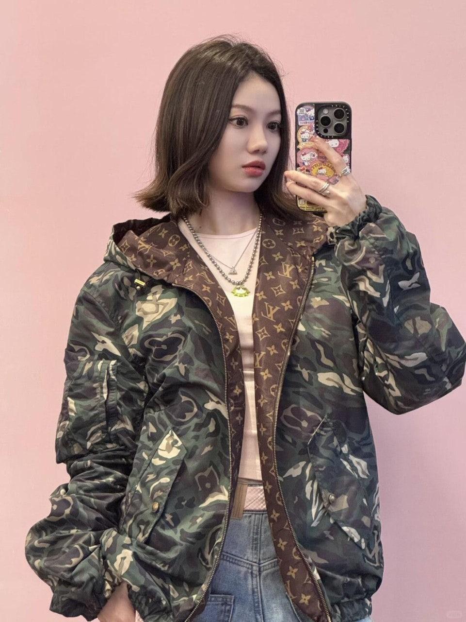 루이비통 초가을 신상품 리버시블 프린트 방풍 후드 남녀공용 재킷 (해외배송)