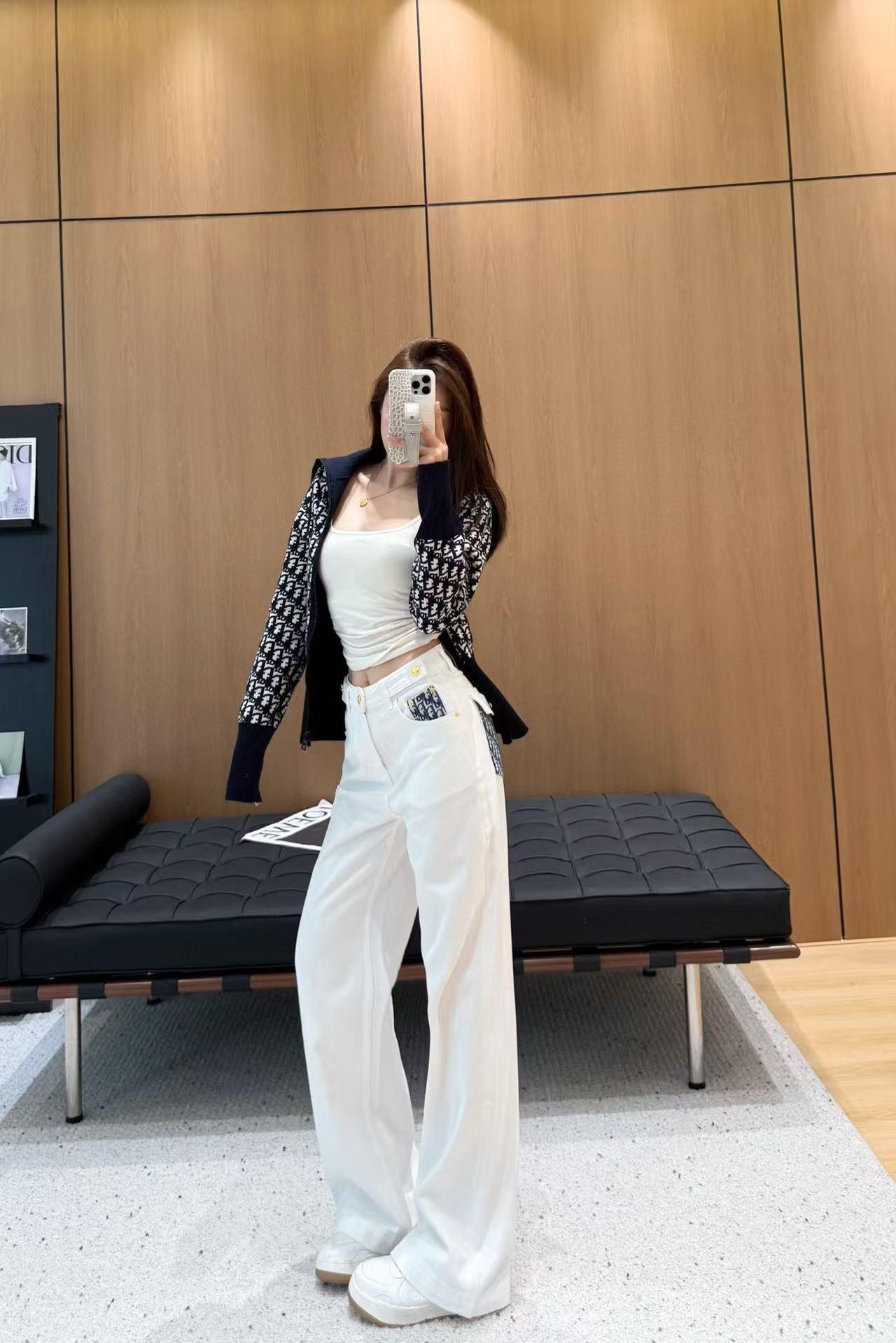 디올 클래식 자카드 포켓 데님 스트레이트 팬츠 2컬러 (해외배송)